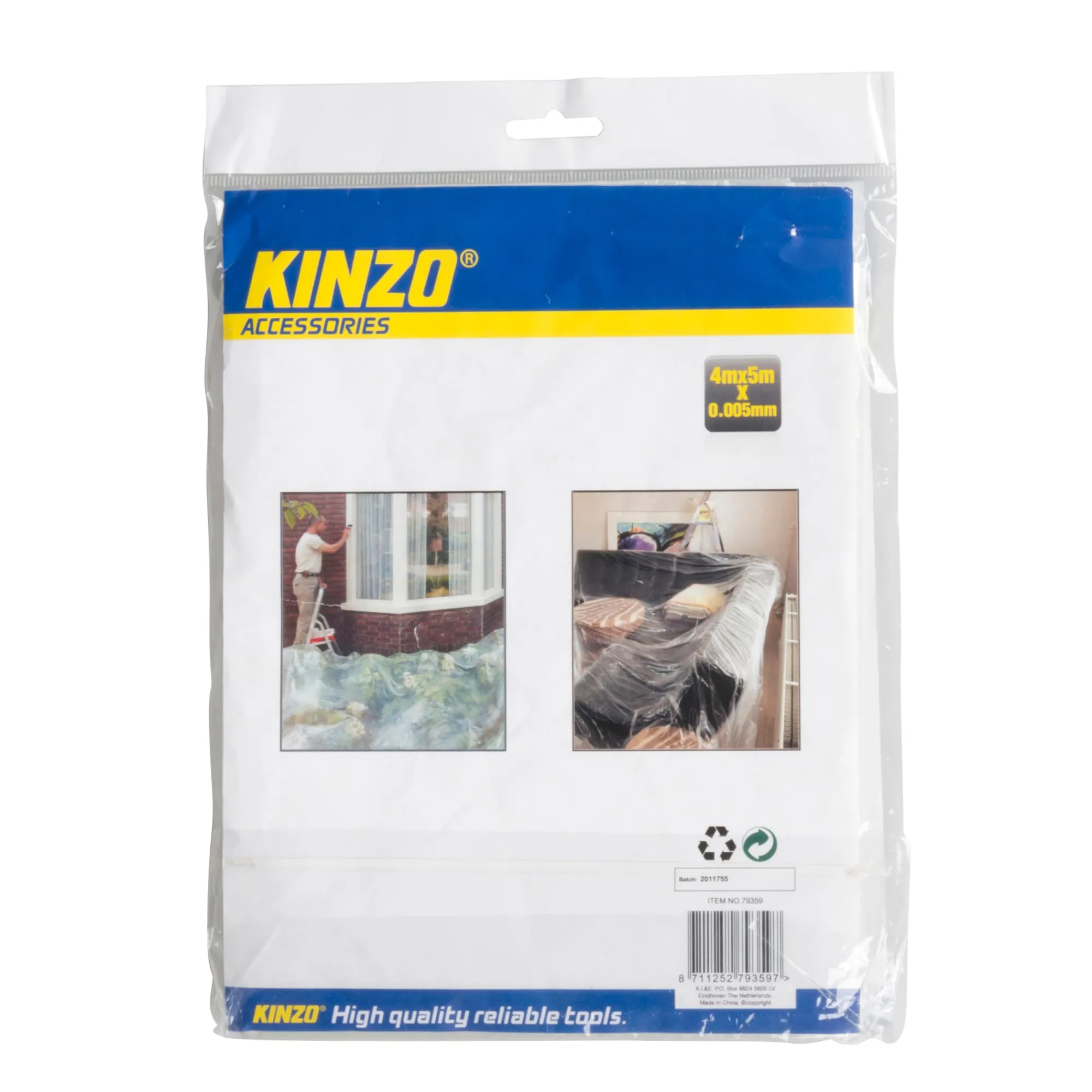 Kinzo Verfspullen<Afdekfolie 4x5m