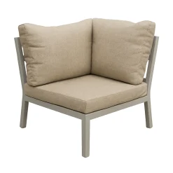 Bois le Duc Loungesets<Bank hoek Brozzi milky grey met kussens