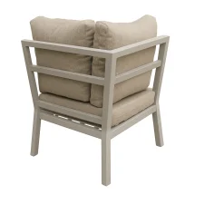 Bois le Duc Loungesets<Bank hoek Brozzi milky grey met kussens