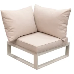 Bois le Duc Loungesets<Bank hoek Frullo crème met kussens