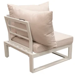 Bois le Duc Loungesets<Bank hoek Frullo crème met kussens