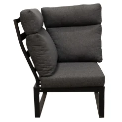 Bois le Duc Loungesets<Bank hoek Harston zwart met kussens