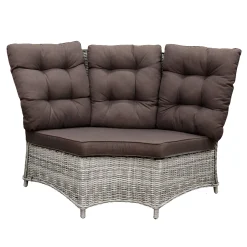 Bois le Duc Loungesets<Bank hoek rond Aprano white grey met kussens