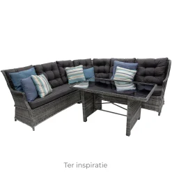 Bois le Duc Loungesets<Bank hoek rond Sicura Willow Grey
