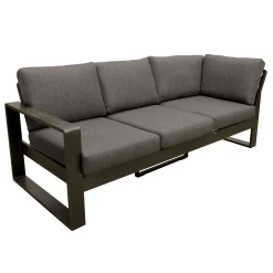 Bois le Duc Loungesets<Bank 2 zit en hoek rechts Malviza antraciet met kussens
