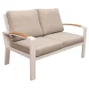 Bois le Duc Loungesets<Bank 2-zit Foxton wit met kussens