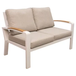 Bois le Duc Loungesets<Bank 2-zit Foxton wit met kussens