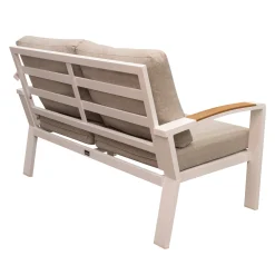 Bois le Duc Loungesets<Bank 2-zit Foxton wit met kussens