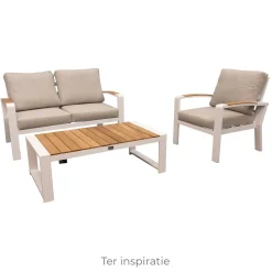Bois le Duc Loungesets<Bank 2-zit Foxton wit met kussens