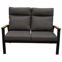 Bois le Duc Loungesets<Bank 2-zit Harston zwart met kussens