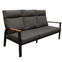 Bois le Duc Loungesets<Bank 3-zit Harston zwart met kussens
