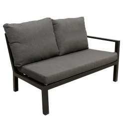 Bois le Duc Loungesets<Bank 2-zit links Brozzi zwart met kussens