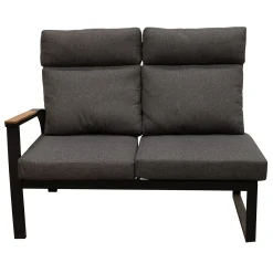 Bois le Duc Loungesets<Bank 2-zit links Harston zwart met kussens