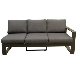 Bois le Duc Loungesets<Bank 3-zit links Malviza antraciet met kussens
