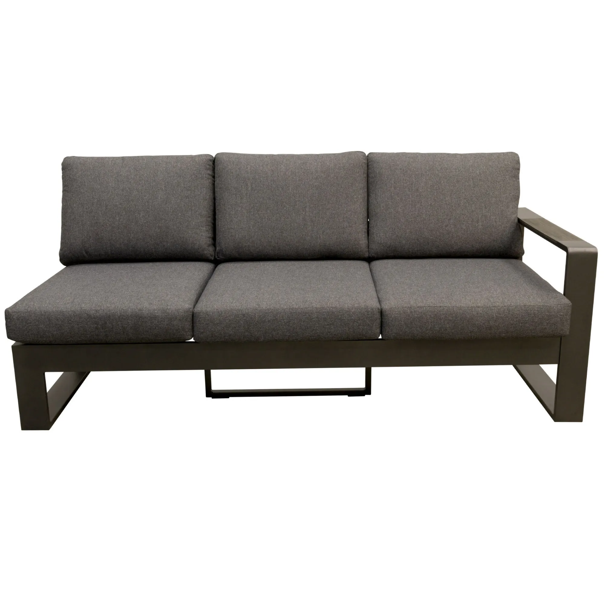 Bois le Duc Loungesets<Bank 3-zit links Malviza antraciet met kussens