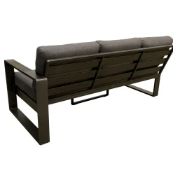 Bois le Duc Loungesets<Bank 3-zit links Malviza antraciet met kussens