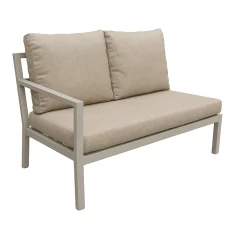 Bois le Duc Loungesets<Bank 2-zit rechts Brozzi milky grey met kussens