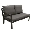 Bois le Duc Loungesets<Bank 2-zit rechts Brozzi zwart met kussens