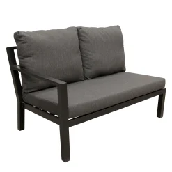 Bois le Duc Loungesets<Bank 2-zit rechts Brozzi zwart met kussens