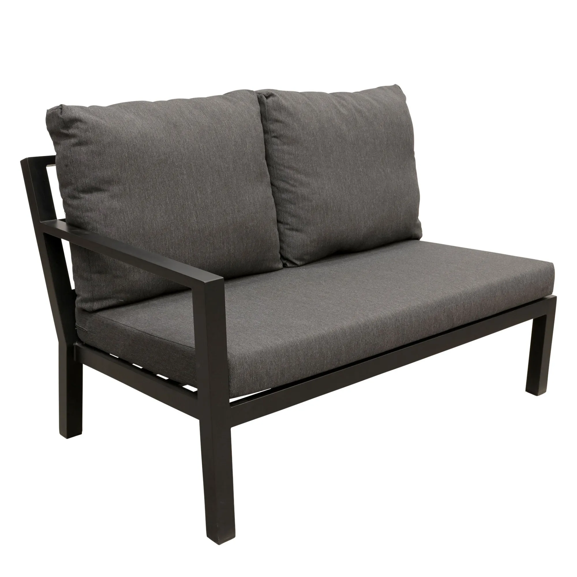Bois le Duc Loungesets<Bank 2-zit rechts Brozzi zwart met kussens