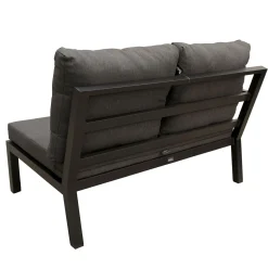Bois le Duc Loungesets<Bank 2-zit rechts Brozzi zwart met kussens
