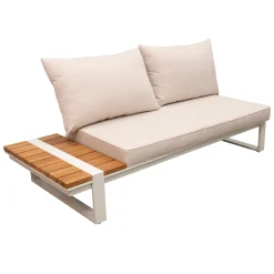 Bois le Duc Loungesets<Bank 2-zits rechts Frullo crème met kussens