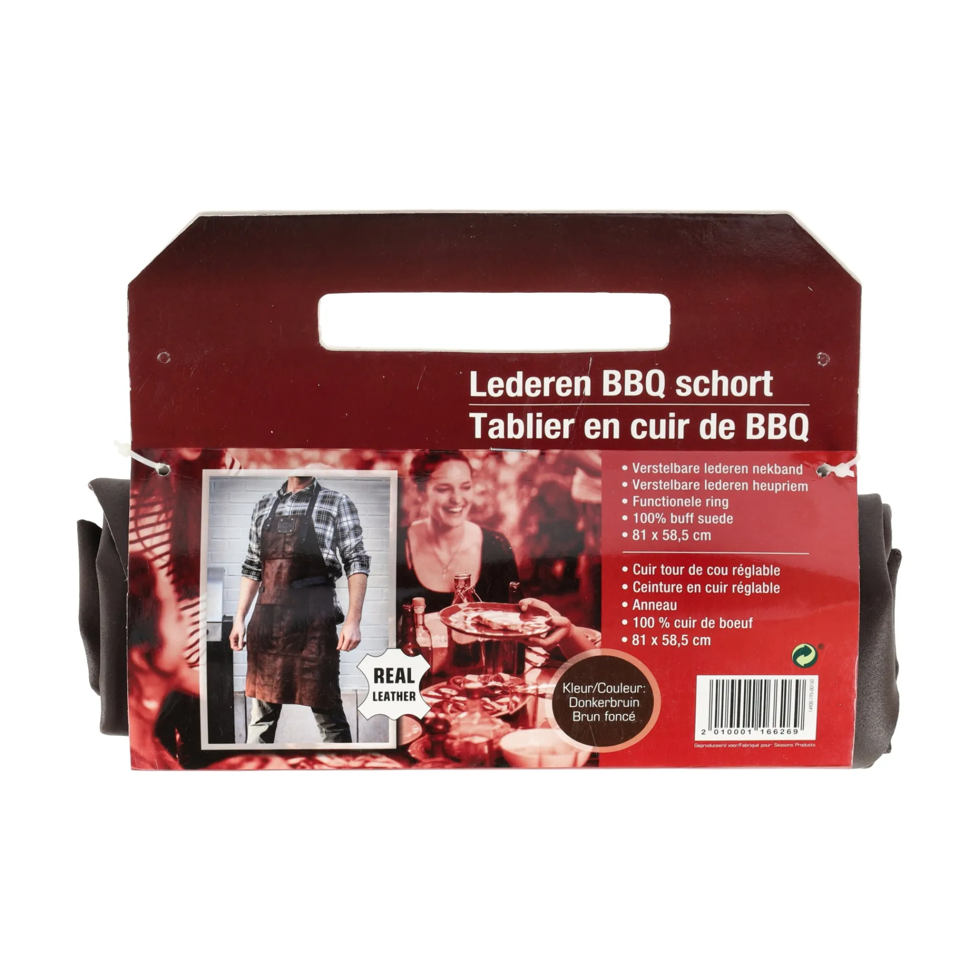 Barbecueaccessoires<Barbecue schort leder bruin