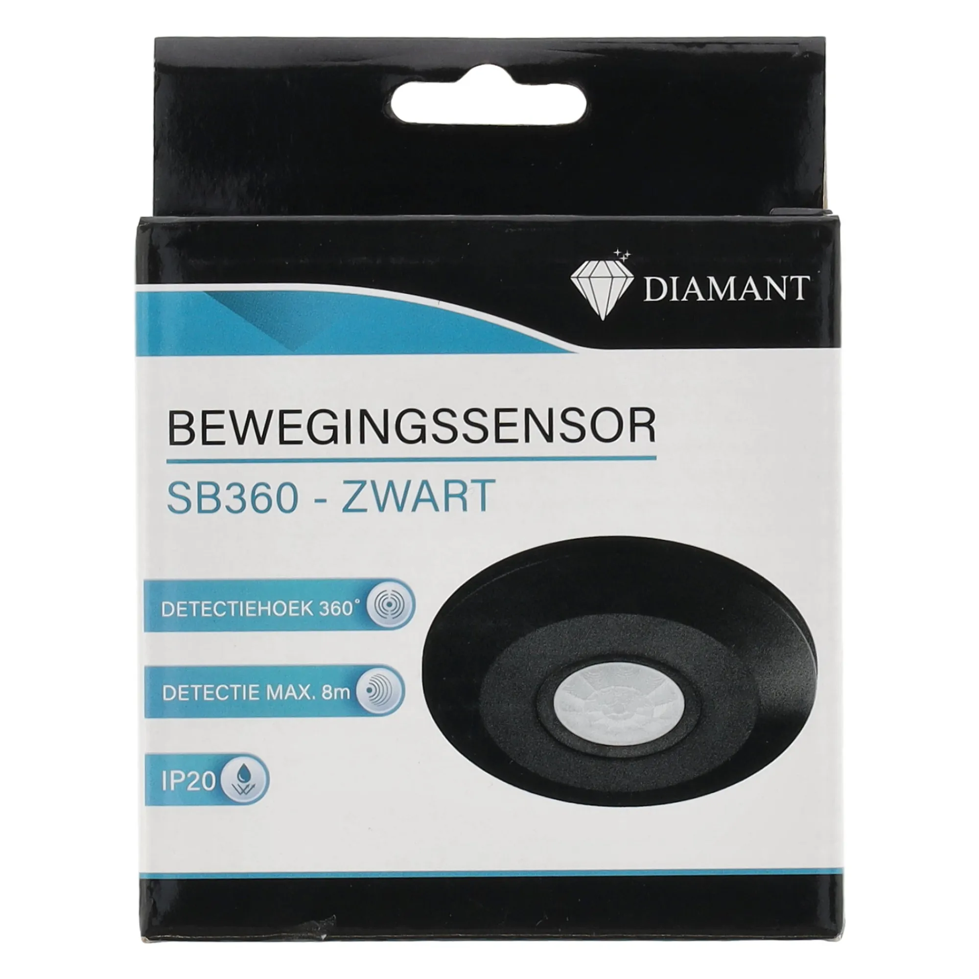 Diamant Binnenverlichting<Bewegingssensor 360° zwart