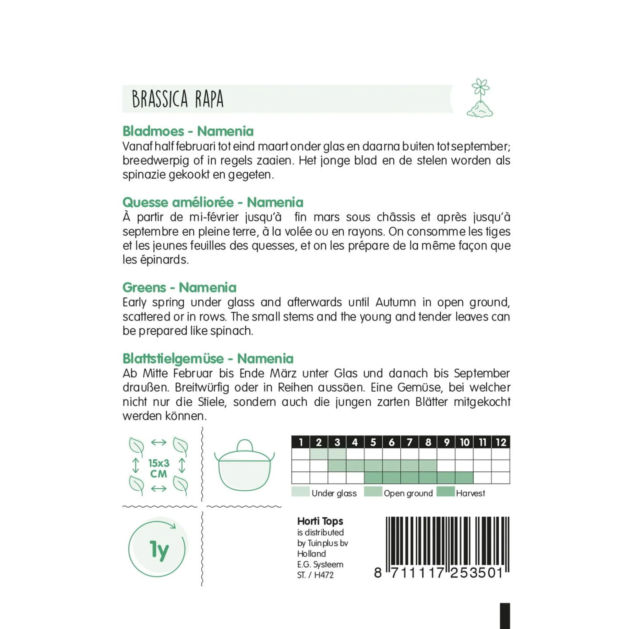 Horti Tops Moestuin<Bladmoes Namenia zaad