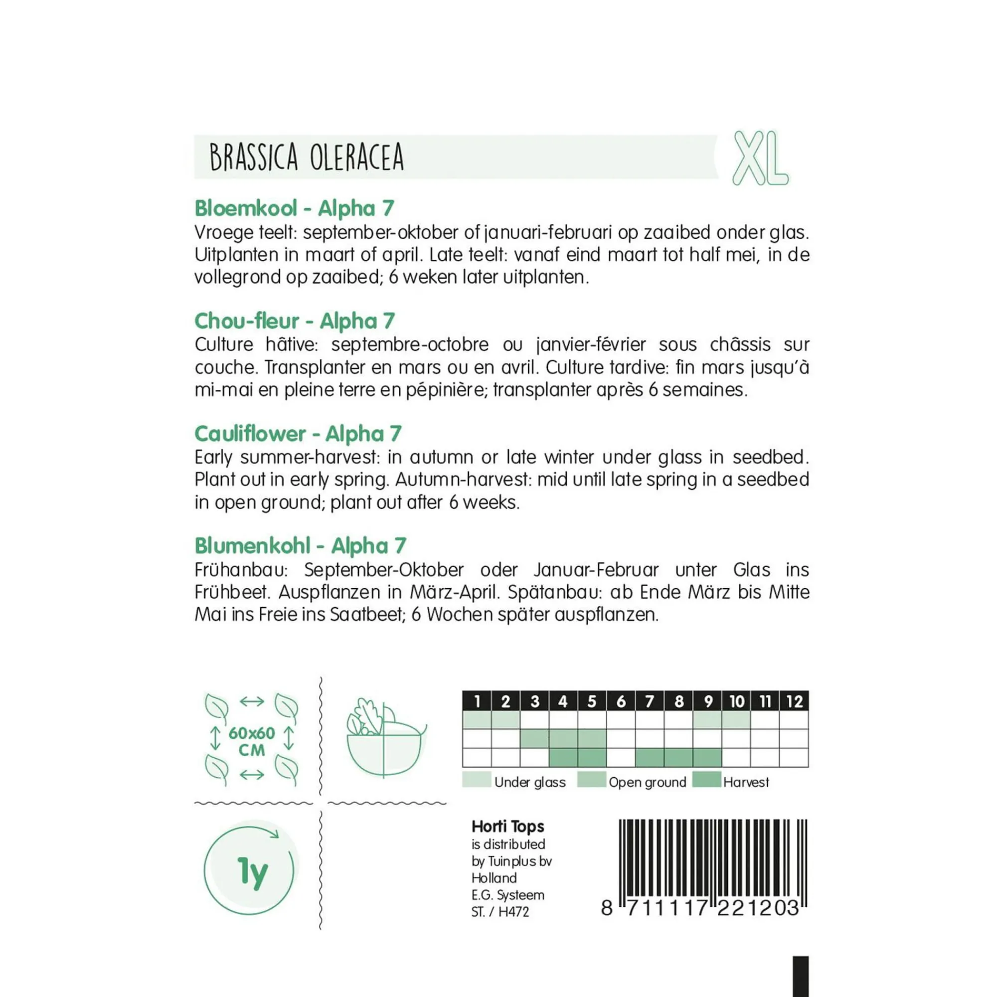 Horti Tops Moestuin<Bloemkool alpha 7