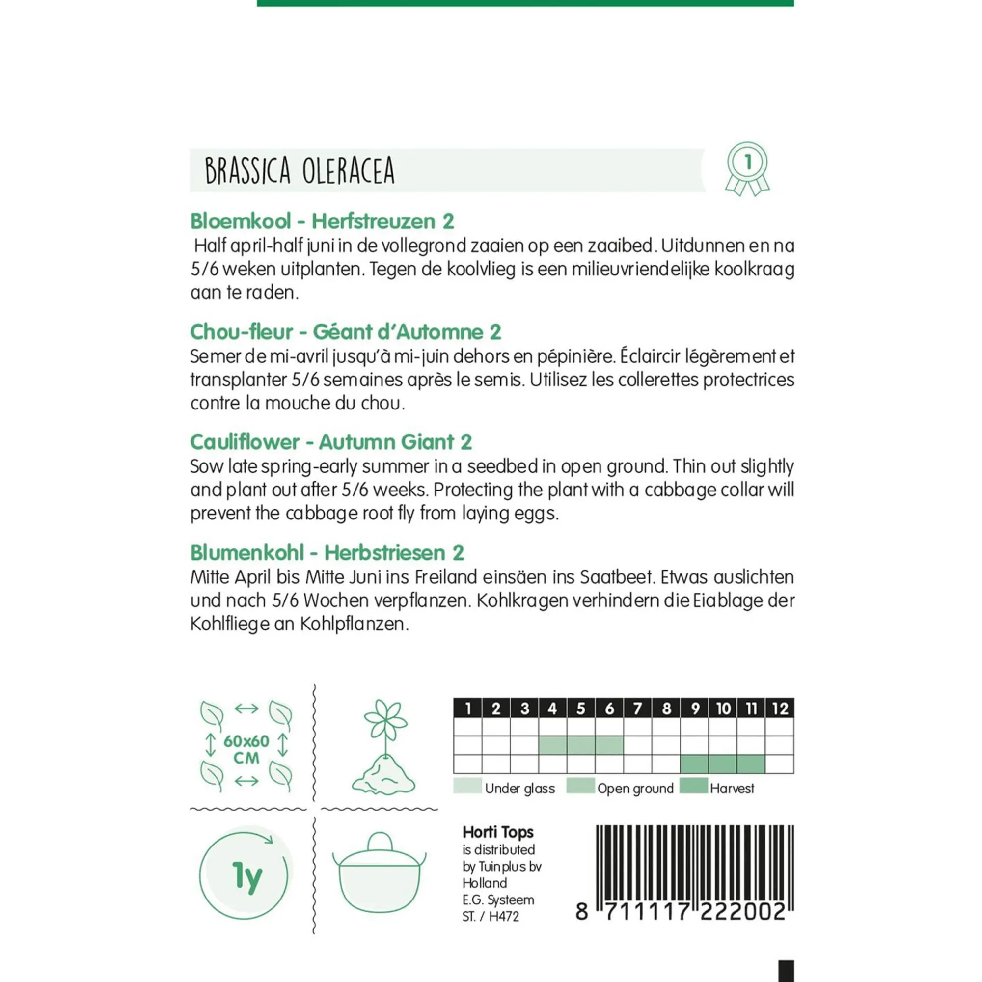 Horti Tops Moestuin<Bloemkool herfstreuzen 2