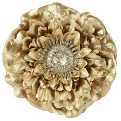 Decoris Kerstdecoratie<Bloem poly goud 10 cm