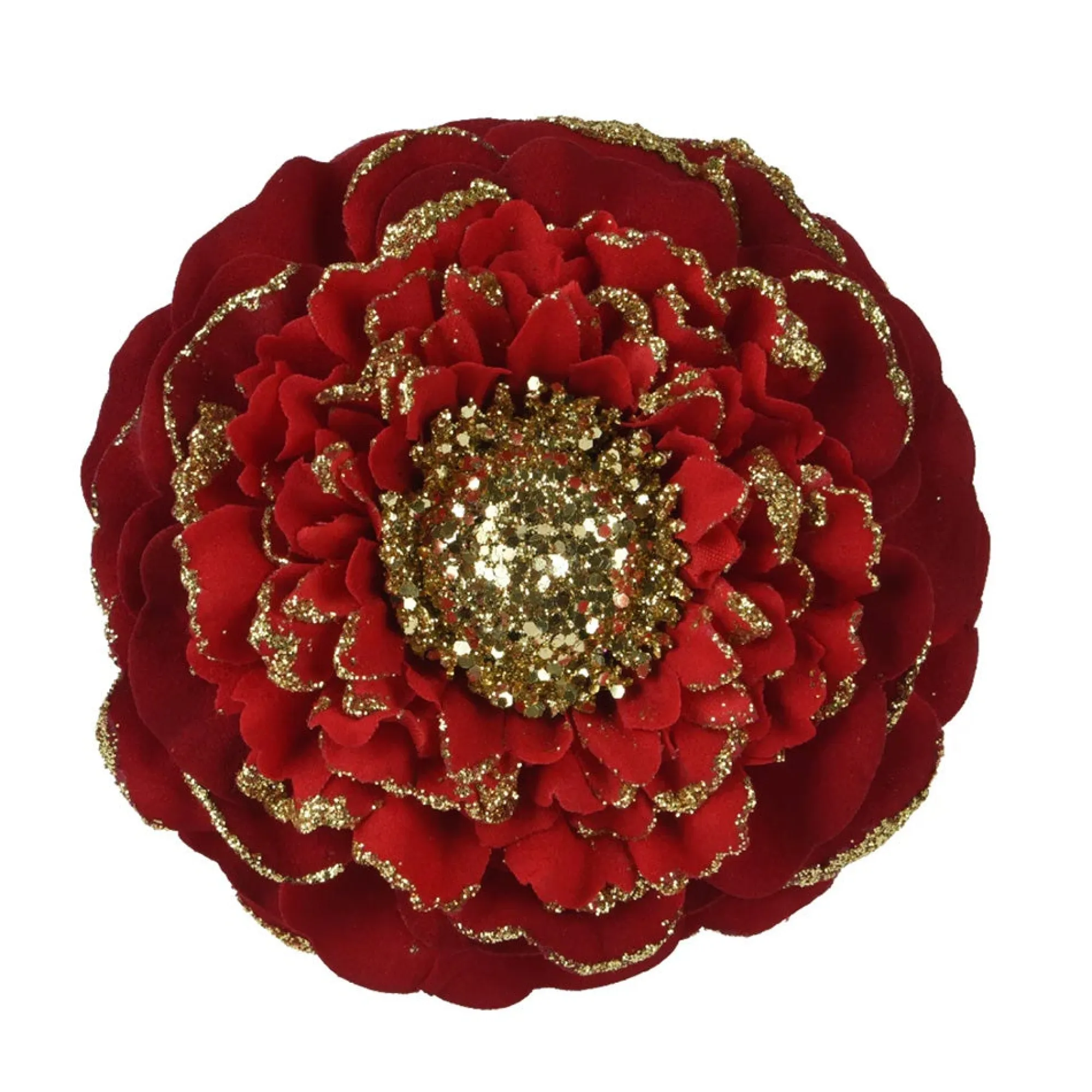 Decoris Kerstdecoratie<Bloem poly rood 10 cm