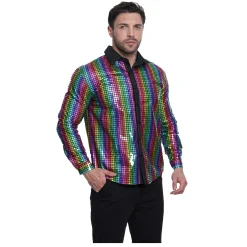 Van Cranenbroek Herenkostuums<Blouse Carnaval regenboog S