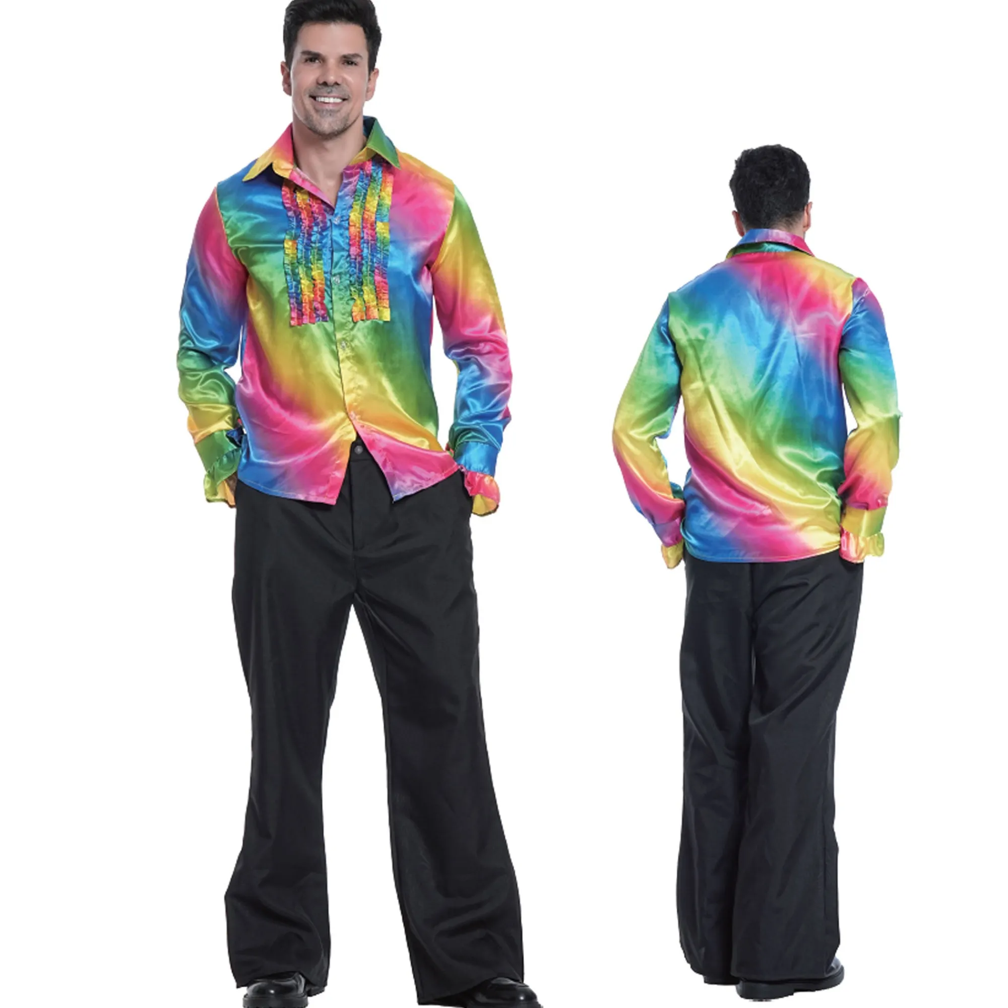 Van Cranenbroek Herenkostuums<Blouse Disco regenboog man M