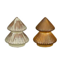Mica Decorations Kerstdecoratie<Boom deco glas bruin groen 11cm