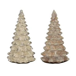 Mica Decorations Kerstdecoratie<Boom deco glas bruin zilver 22cm