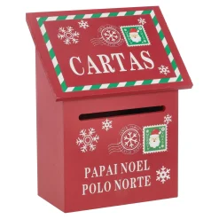 Kerstdecoratie<Brievenbus rood 13x19x7cm