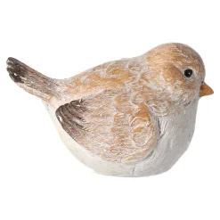 Woondecoratie<Bruine vogel 11 x 6 x 6 cm 2 assorti