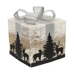 Kerstdecoratie|Kerstverlichting<Cadeauset LED bomen rose zilver 3-delig