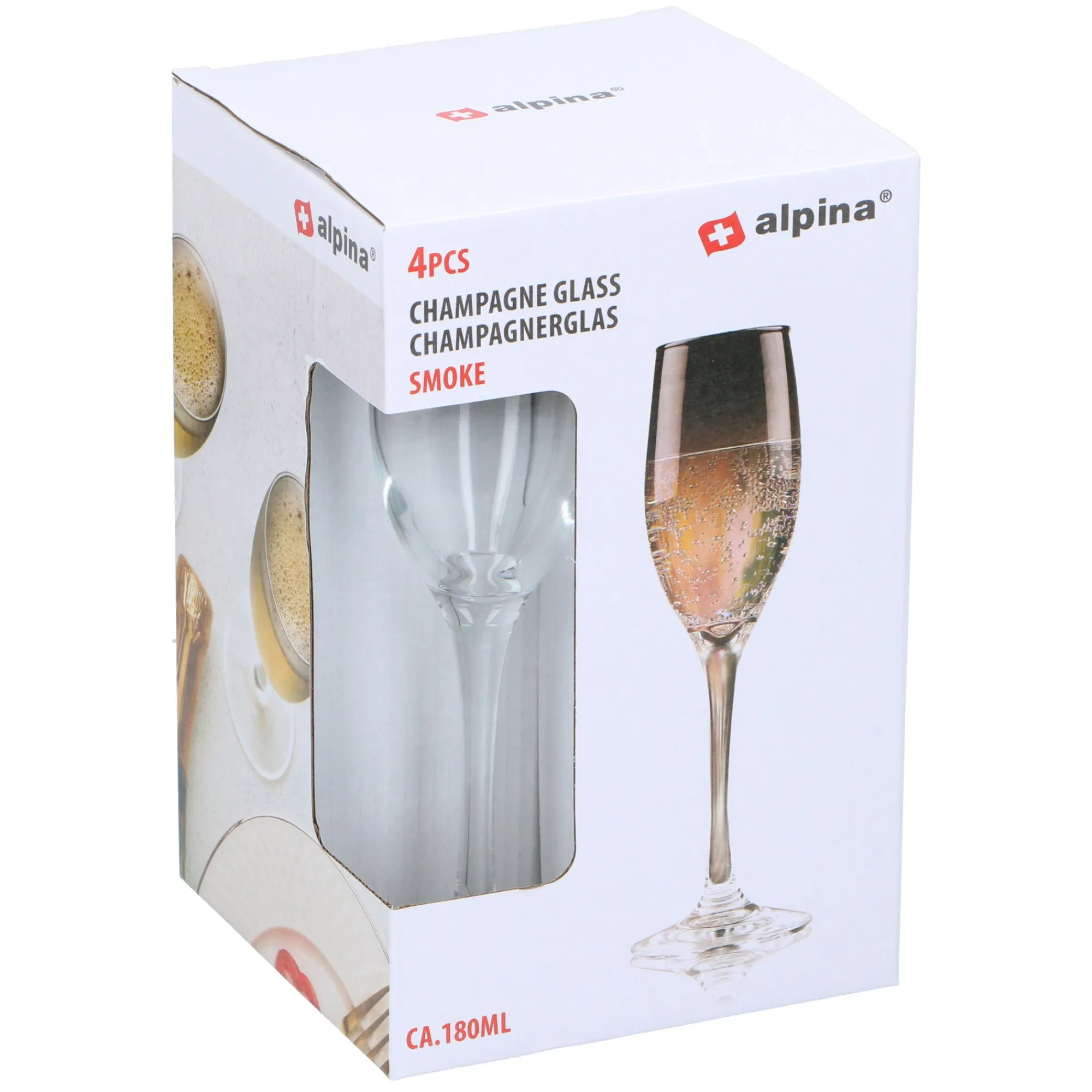 Alpina Koken & Tafelen<Champagneglas smoke 180ml 4st