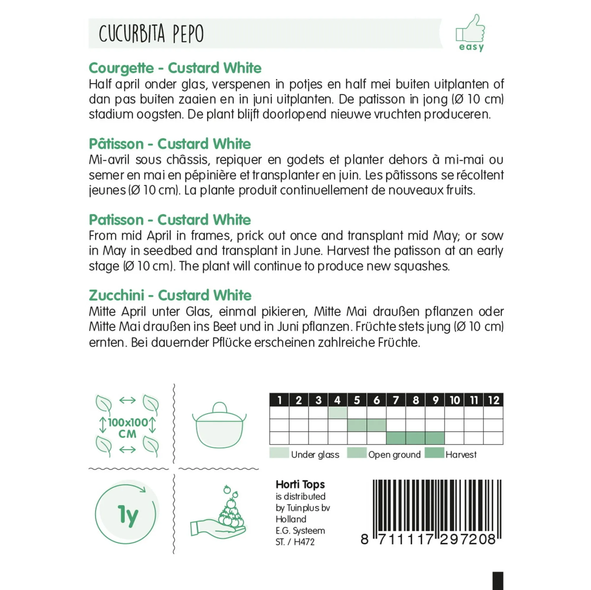 Horti Tops Moestuin<Courgette Custard White