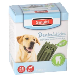 Smulti Hondensnacks<Dentalsticks fresh medium 28st.