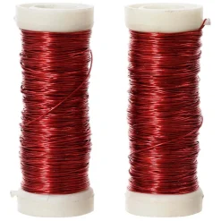 Decoris Woondecoratie<Draad metaal 3mm 6m rood 2st