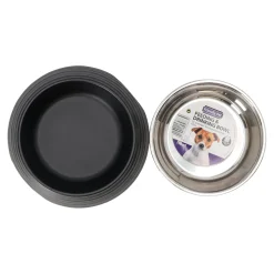 Friendly Pet Drink- En Voerbak Hond<Eetpot hond ribbel zwart 700ml