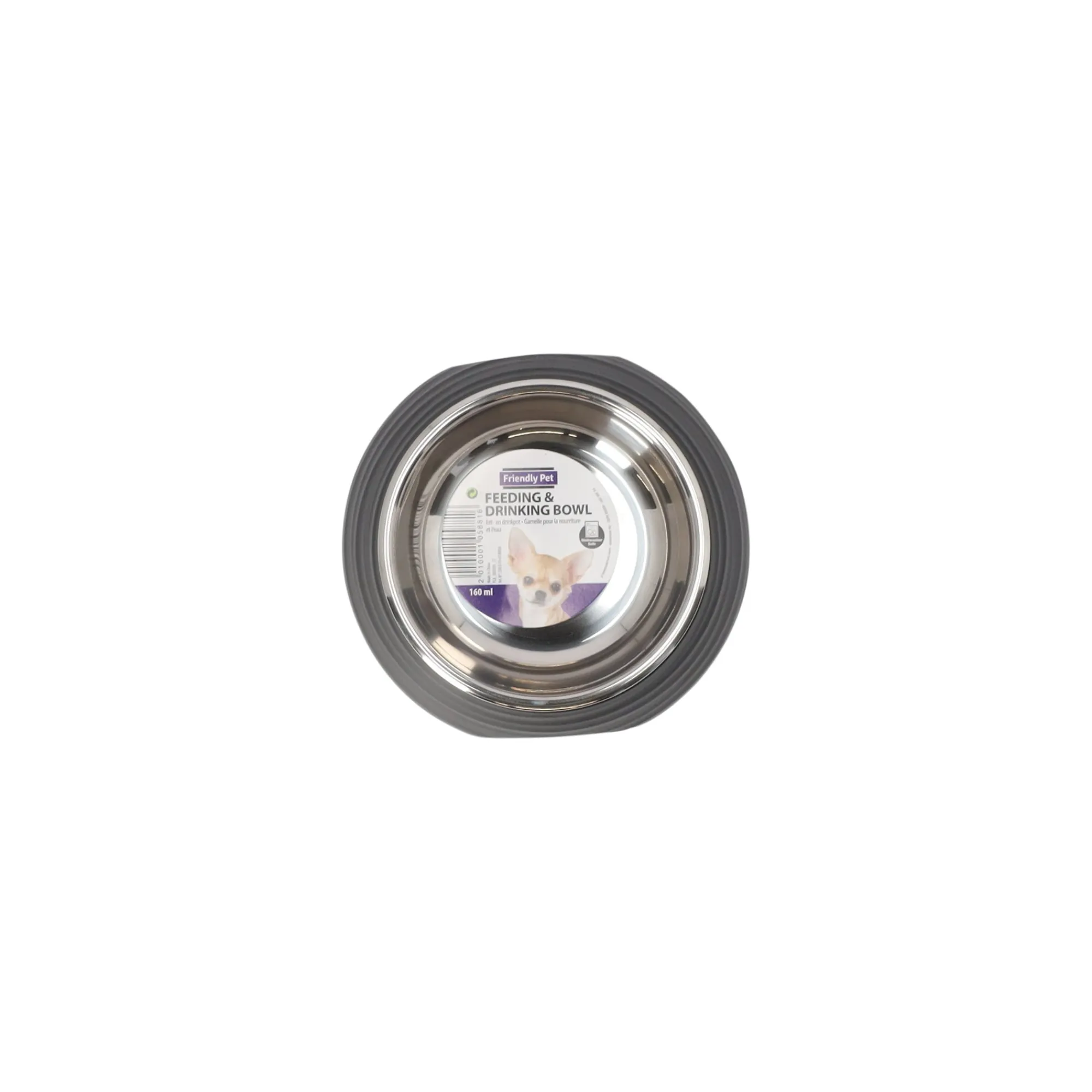 Friendly Pet Drink- En Voerbak Hond<Eetpot hond ribbel zwart 160ml