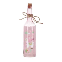 Woondecoratie<Fles deco LED lama luiaard 29 cm