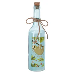 Woondecoratie<Fles deco LED lama luiaard 29 cm