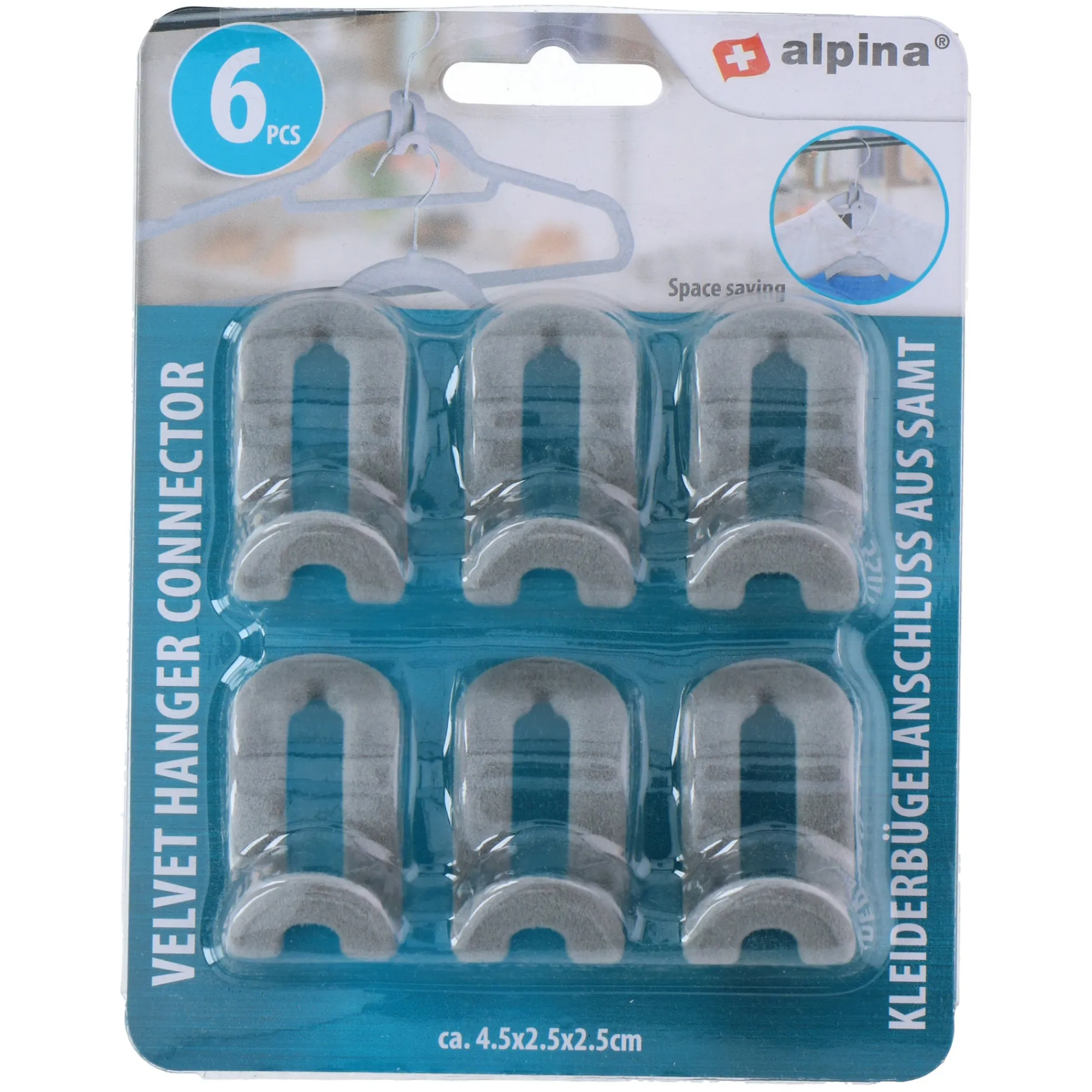 Alpina Schoonmaken<Fluwelen kleerhangerverbinder 6st