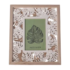 Woondecoratie<Fotokader hout palm wit 10 x 15 cm